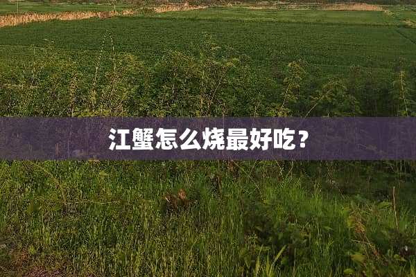 江蟹怎么烧最好吃？