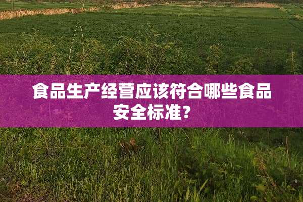 食品生产经营应该符合哪些食品安全标准？