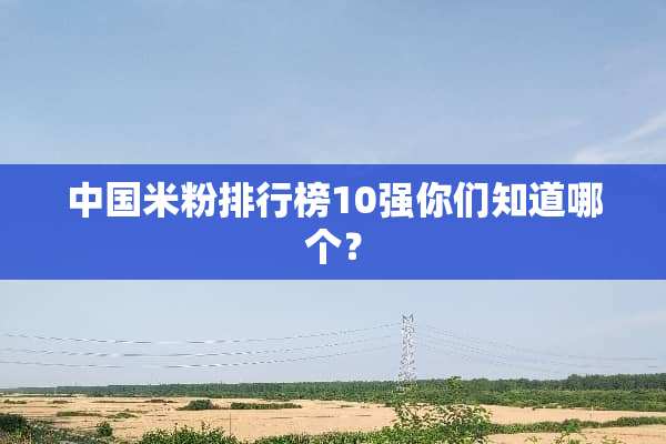中国米粉排行榜10强你们知道哪个？