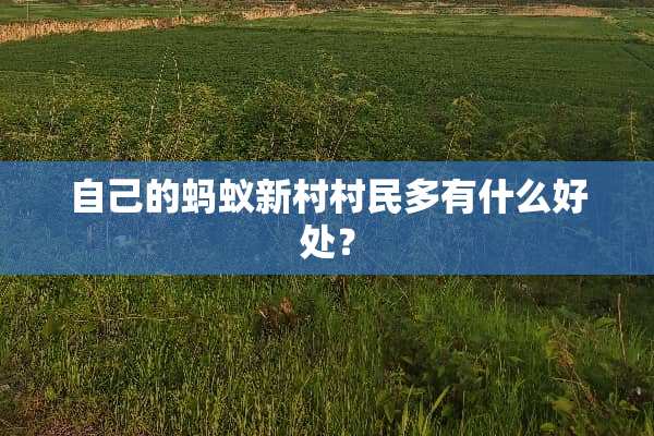 自己的蚂蚁新村村民多有什么好处？