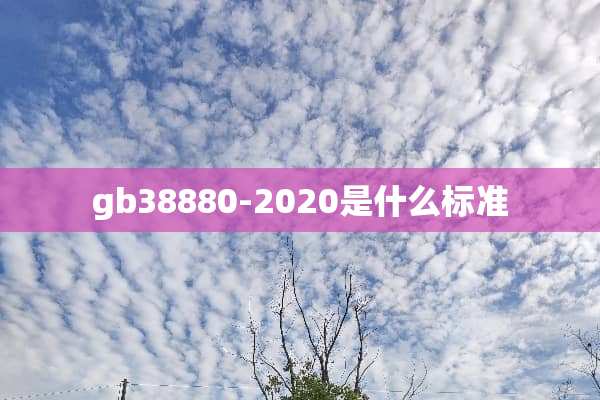 gb38880-2020是什么标准