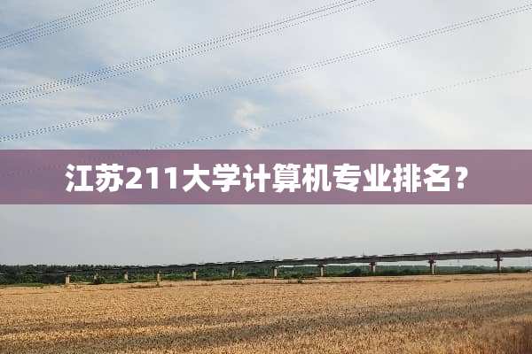 江苏211大学计算机专业排名？