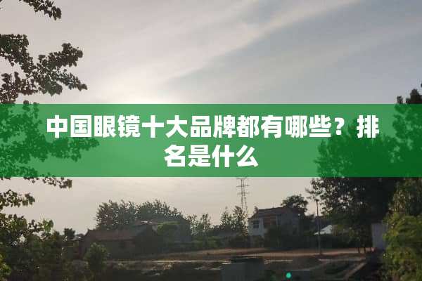 中国眼镜十大品牌都有哪些？排名是什么