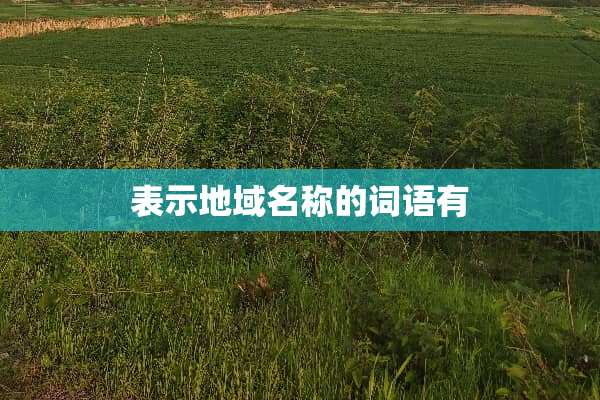 表示地域名称的词语有