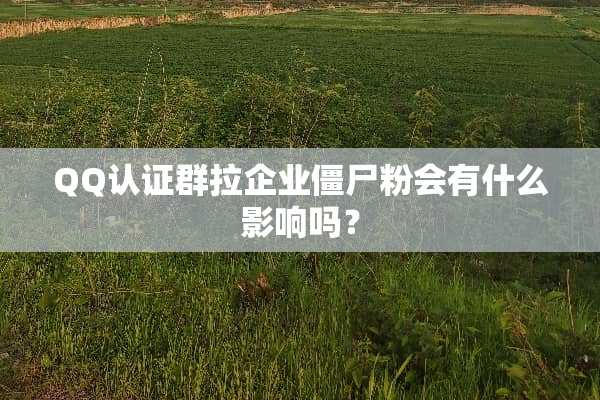 QQ认证群拉企业僵尸粉会有什么影响吗？