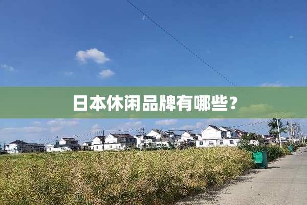 日本休闲品牌有哪些？