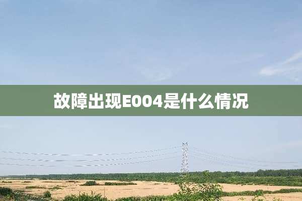 故障出现E004是什么情况