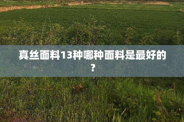真丝面料13种哪种面料是最好的？