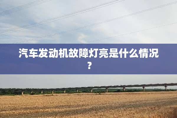 汽车发动机故障灯亮是什么情况？