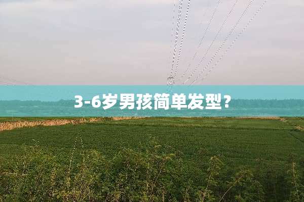 3-6岁男孩简单发型？