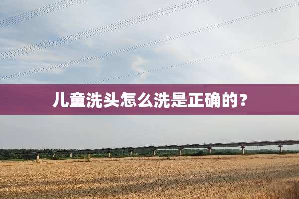 儿童洗头怎么洗是正确的？
