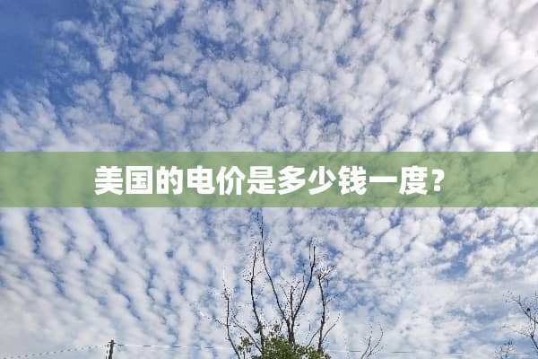 美国的电价是多少钱一度？