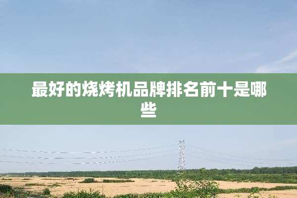 最好的烧烤机品牌排名前十是哪些