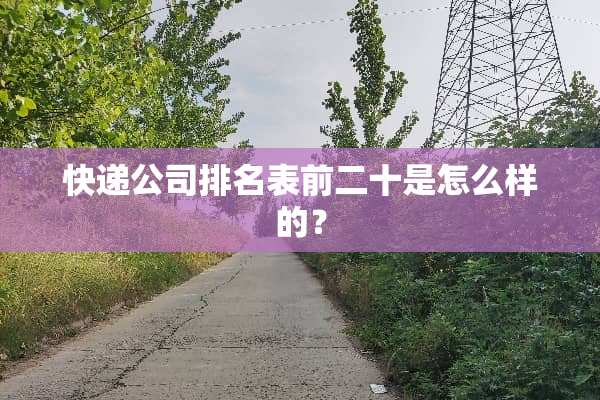 快递公司排名表前二十是怎么样的？