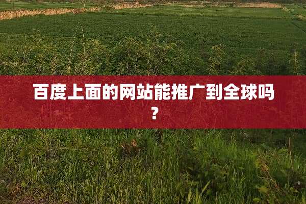 百度上面的网站能推广到全球吗？