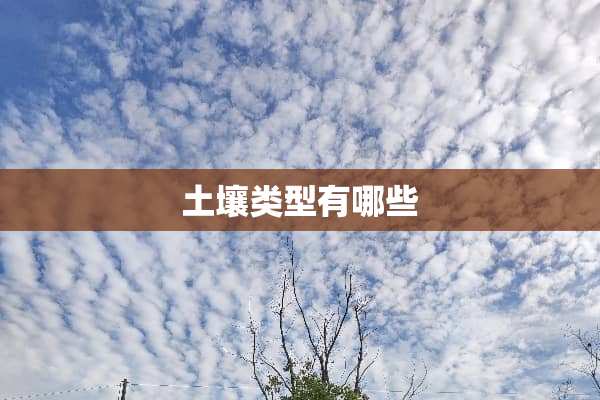 土壤类型有哪些