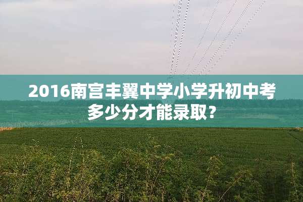 2016南宫丰翼中学小学升初中考多少分才能录取？