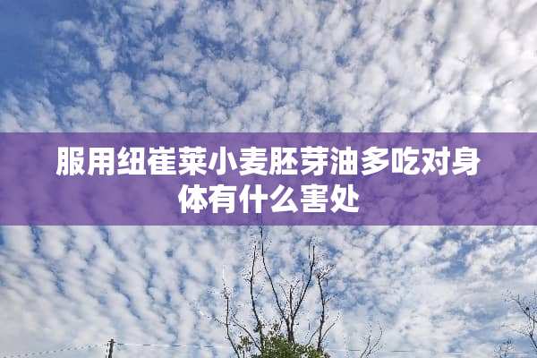 服用纽崔莱小麦胚芽油多吃对身体有什么害处