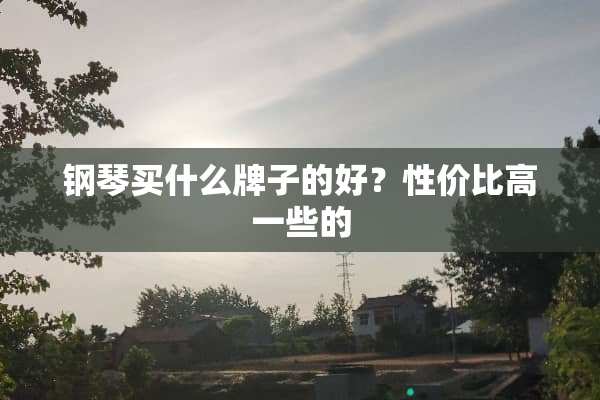 钢琴买什么牌子的好？性价比高一些的