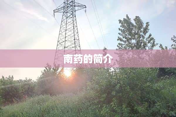 南药的简介