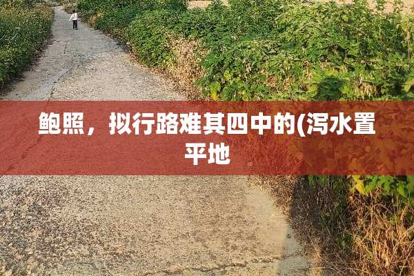 鲍照，拟行路难其四中的(泻水置平地