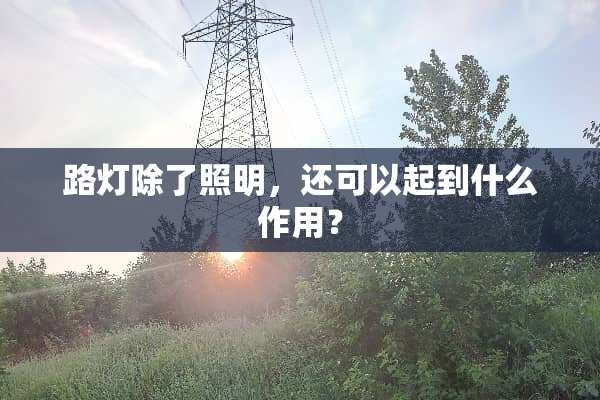 路灯除了照明，还可以起到什么作用？