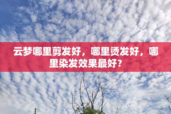 云梦哪里剪发好，哪里烫发好，哪里染发效果最好？