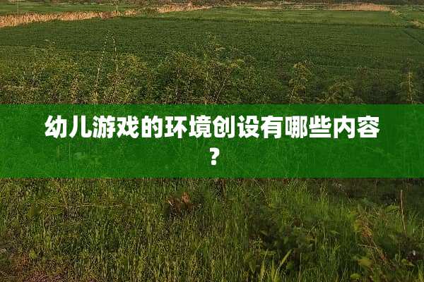 幼儿游戏的环境创设有哪些内容？