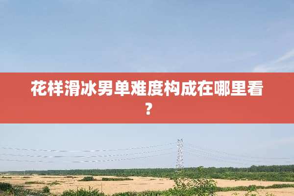 花样滑冰男单难度构成在哪里看？