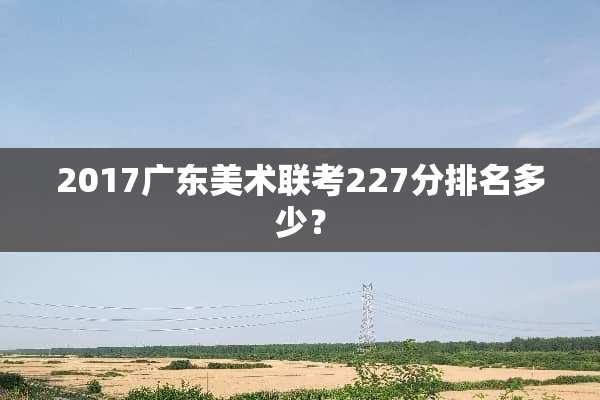 2017广东美术联考227分排名多少？