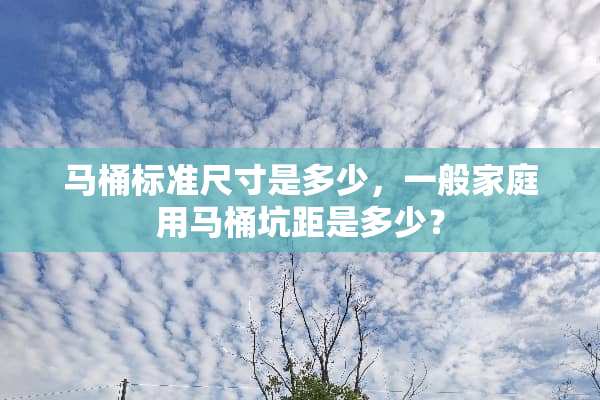 马桶标准尺寸是多少，一般家庭用马桶坑距是多少？