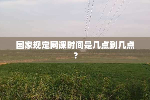 国家规定网课时间是几点到几点？