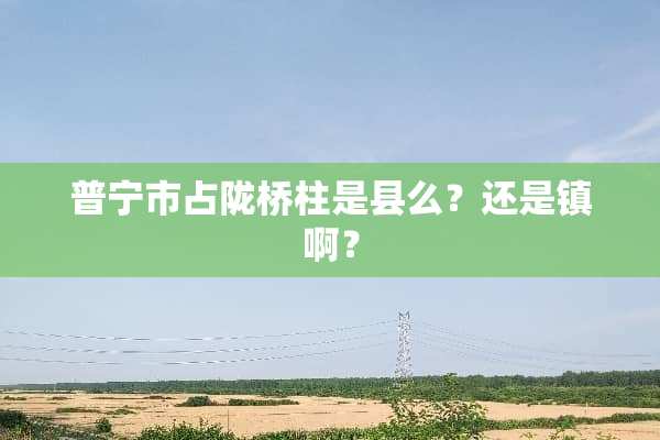 普宁市占陇桥柱是县么？还是镇啊？