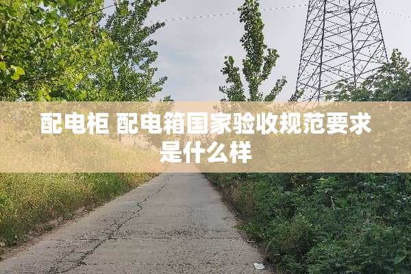 配电柜 配电箱国家验收规范要求是什么样