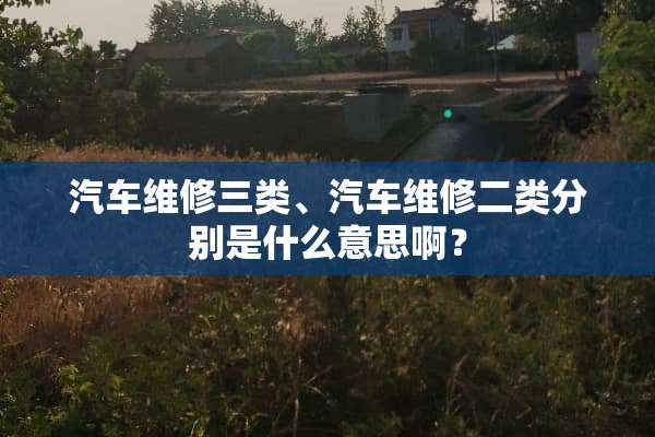 汽车维修三类、汽车维修二类分别是什么意思啊？
