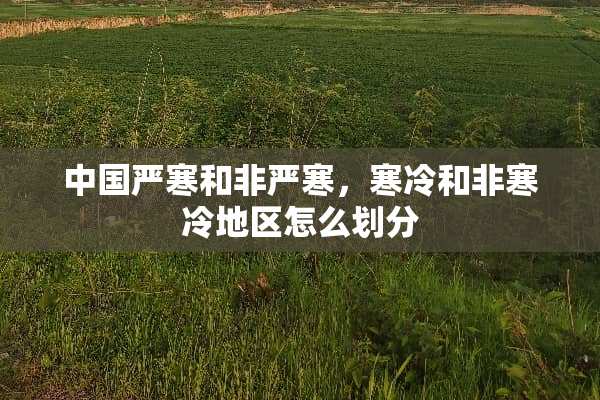 中国严寒和非严寒，寒冷和非寒冷地区怎么划分