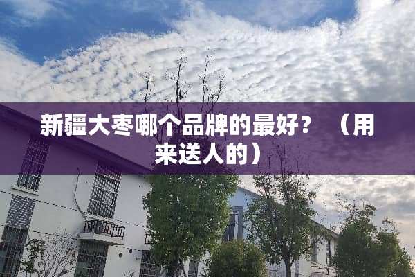 新疆大枣哪个品牌的最好？ （用来送人的）