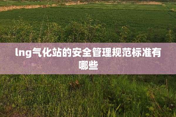 lng气化站的安全管理规范标准有哪些