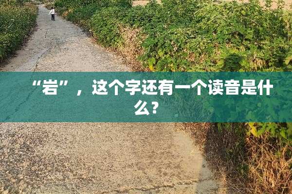 “岩”，这个字还有一个读音是什么？
