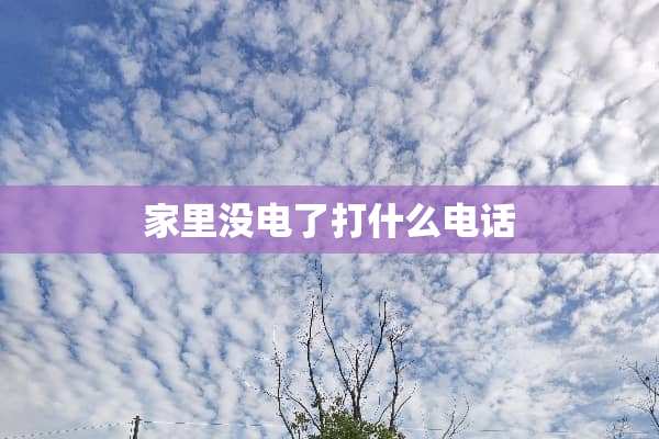 家里没电了打什么电话