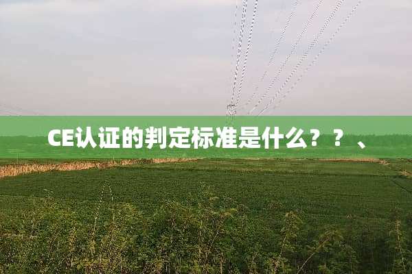 CE认证的判定标准是什么？？、