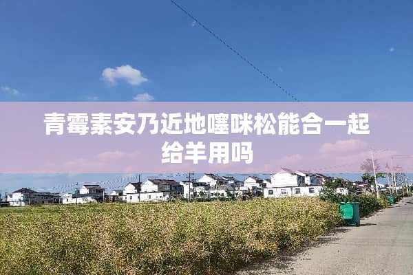 青霉素安乃近地噻咪松能合一起给羊用吗