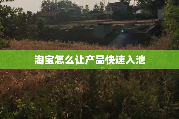 淘宝怎么让产品快速入池