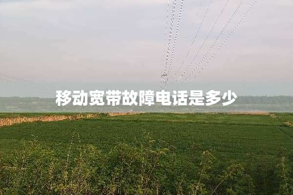 移动宽带故障电话是多少