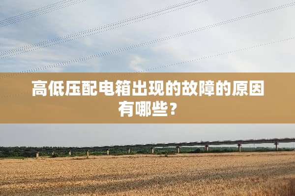 高低压配电箱出现的故障的原因有哪些？