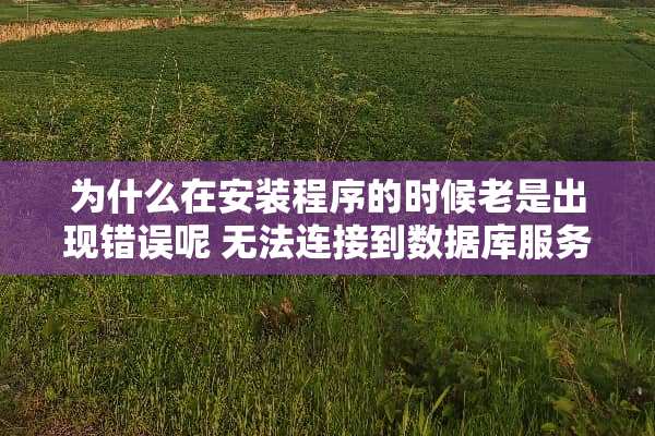 为什么在安装程序的时候老是出现错误呢 无法连接到数据库服务器 这是怎么回事啊？