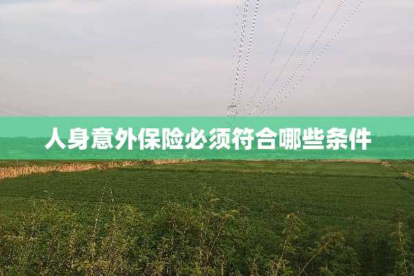 人身意外保险必须符合哪些条件