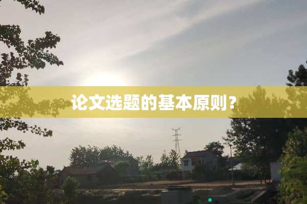 论文选题的基本原则？