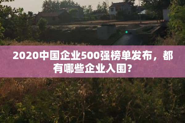2020中国企业500强榜单发布，都有哪些企业入围？