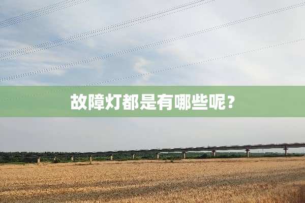 故障灯都是有哪些呢？